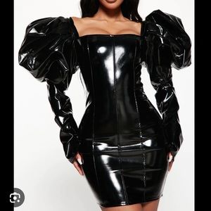 Beyoncé The Drama Faux Leather Dress